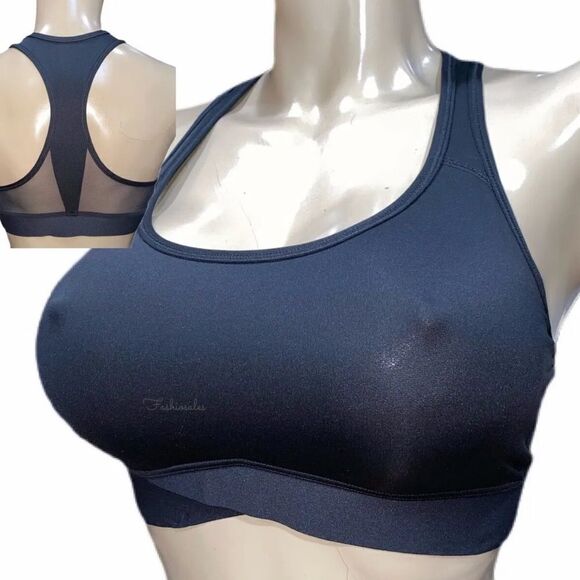 Victorias Secret The Player Unlined Racerback Sport Bra Medium Support black - Picture 3 of 3